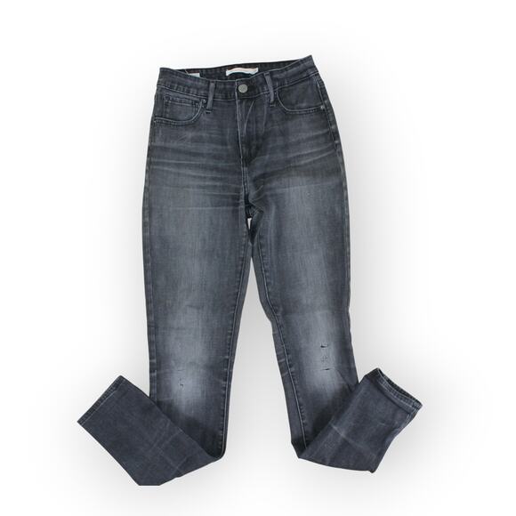 Levi's 721 HighRiseSkinny Stretch FadedBlack Destroyed Distressed 18882-0274 - Picture 6 of 7